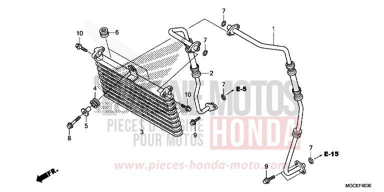 REFROIDISSEUR D'HUILE de CB1100 ABS GRAPHITE BLACK (NHB01) 2014
